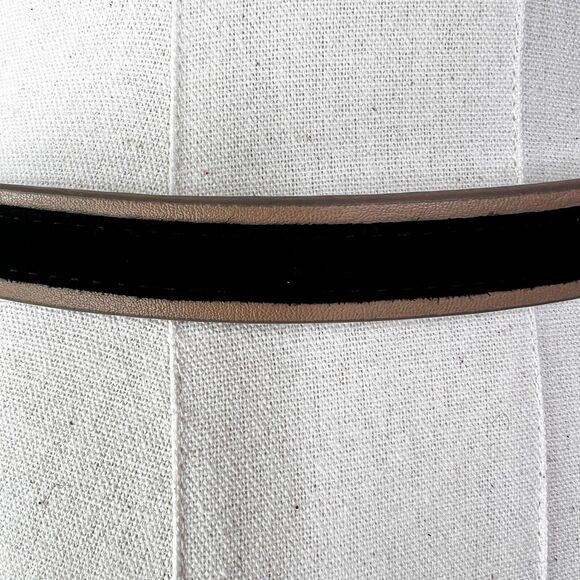 White House Black Market | Black Leather Tassel Belt | Sz M - Picture 5 of 7